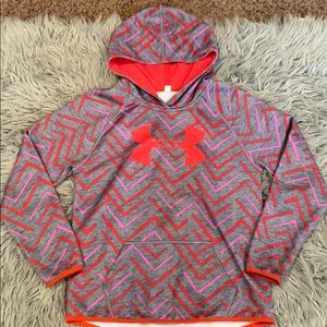 Under Armour Red and Pink Girls Hoodie YM